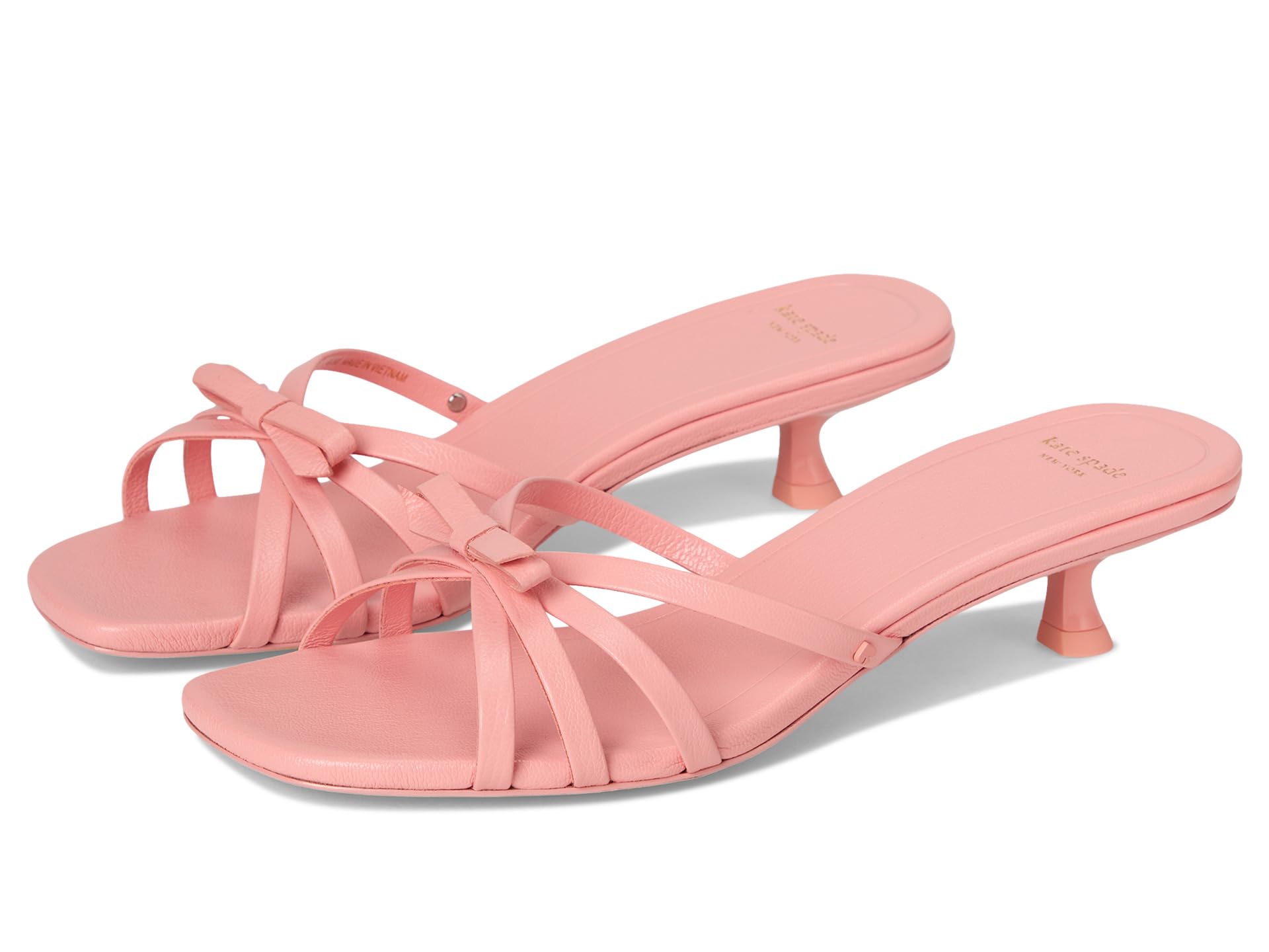 Carolina Pebbled Leather Kitten Heel Sandals