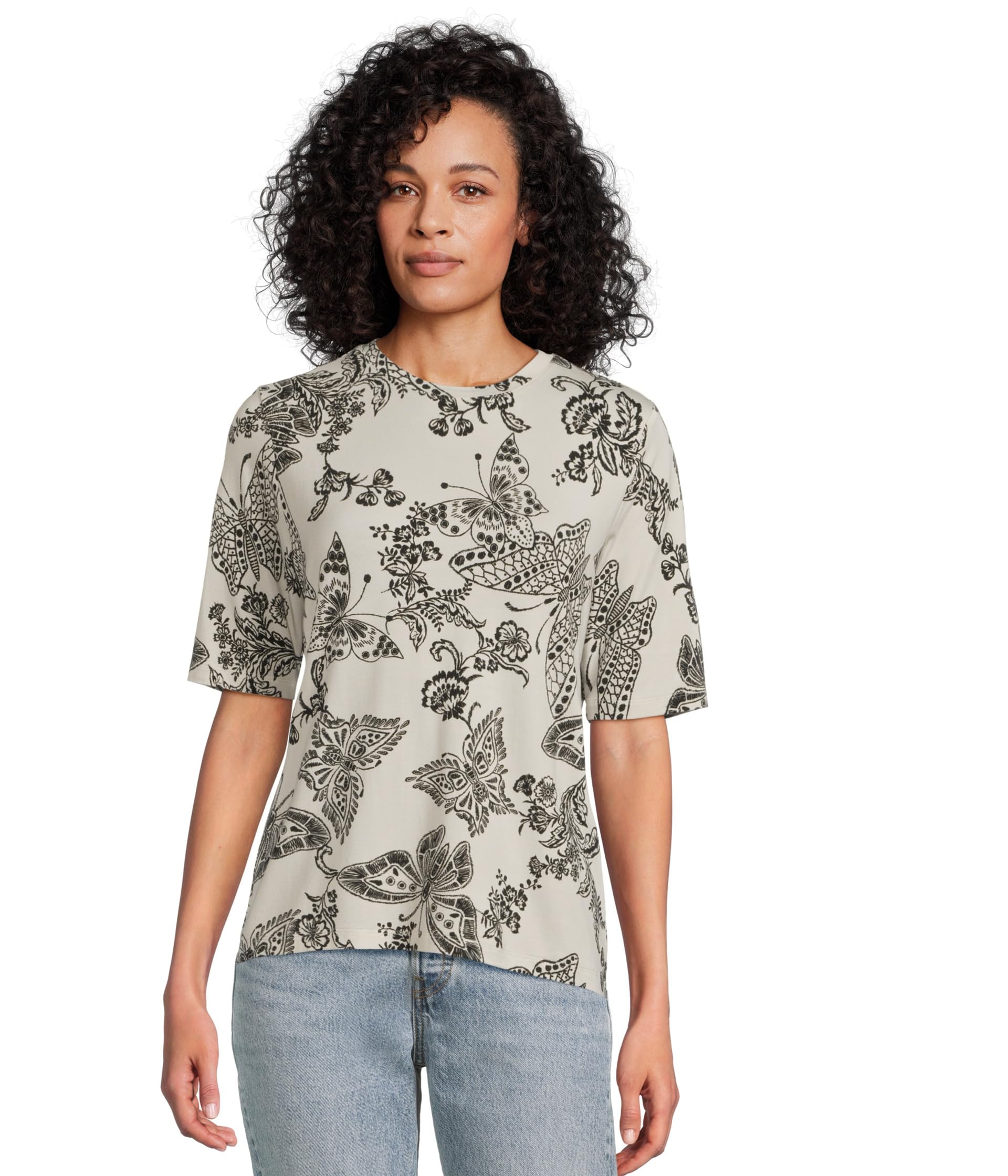 The Janie Favorite Fitted Elbow Sleeve Tee- Sydnee