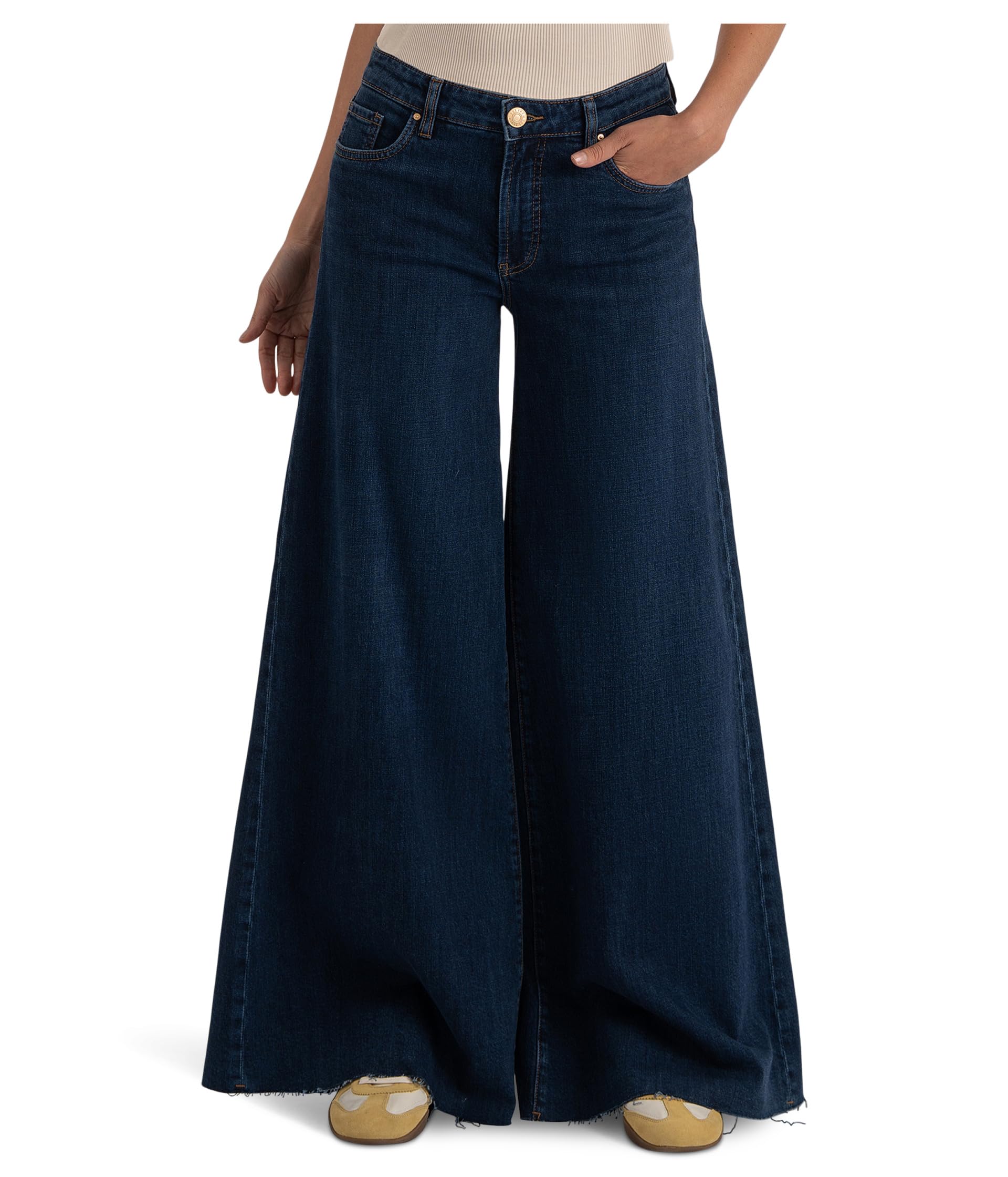 Blake High-rise Fab Ab Super Wide Leg-raw Hem In Indisputable