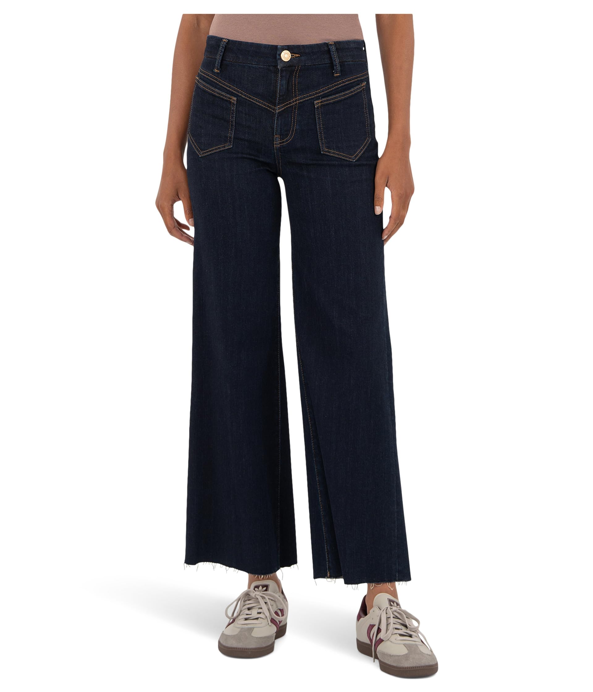 Charlotte High-Rise Wide Front Seam Leg Raw Hem In Sustain