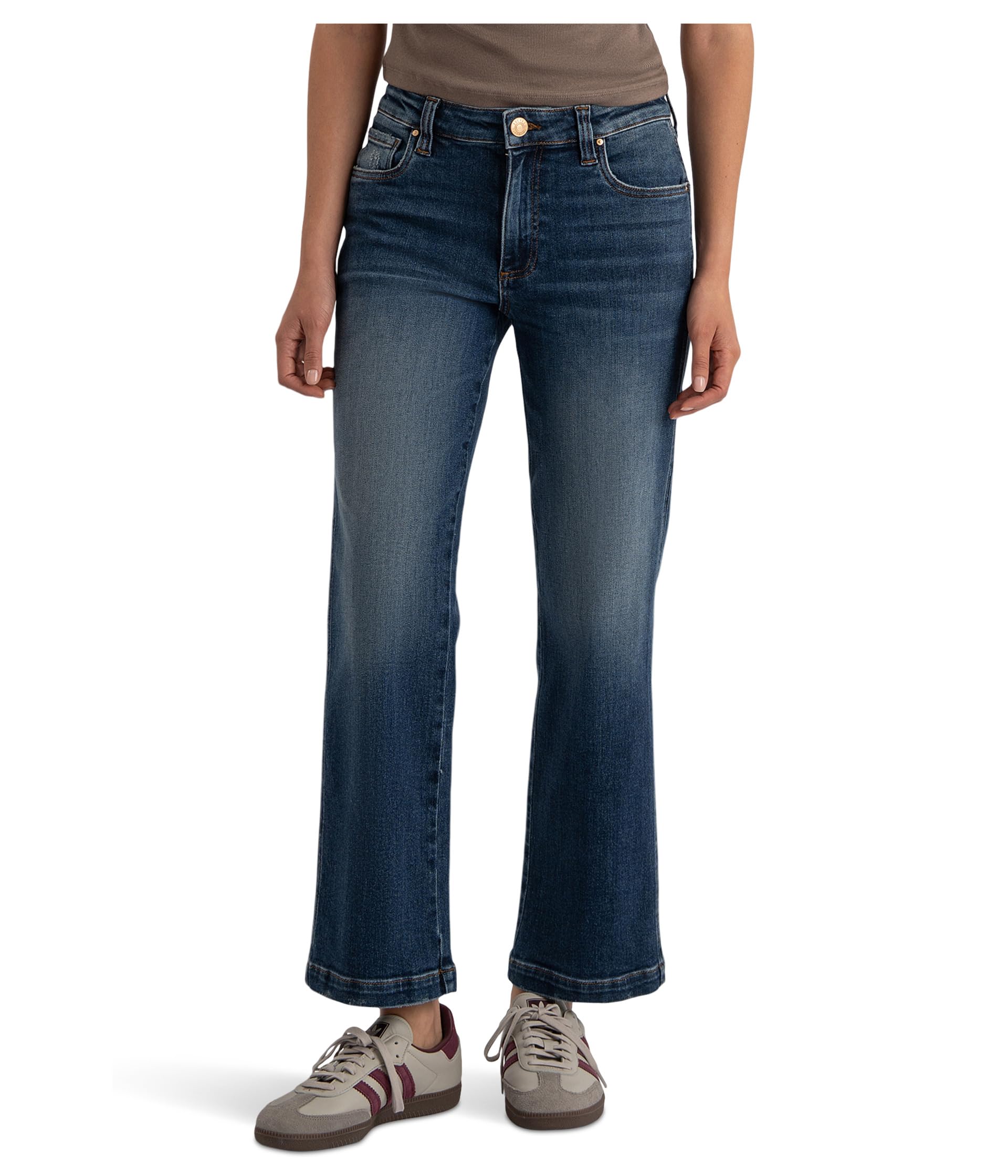 Pattie High-rise-straight Legs-back Darts 5 Pockets In Razor