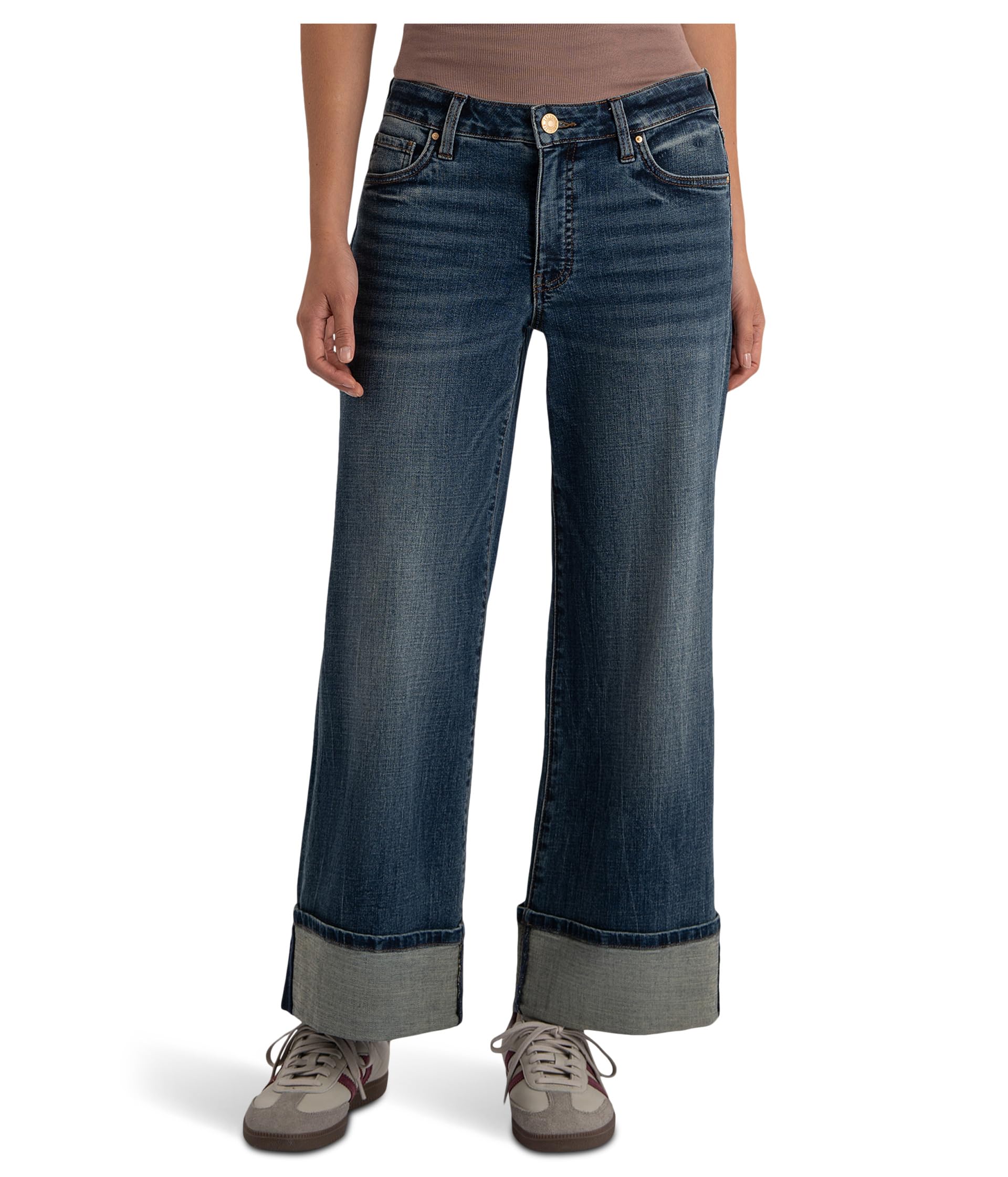 Meg High-rise Fab Ab Wide Legs Roll Up Regular Hem In Interconnected