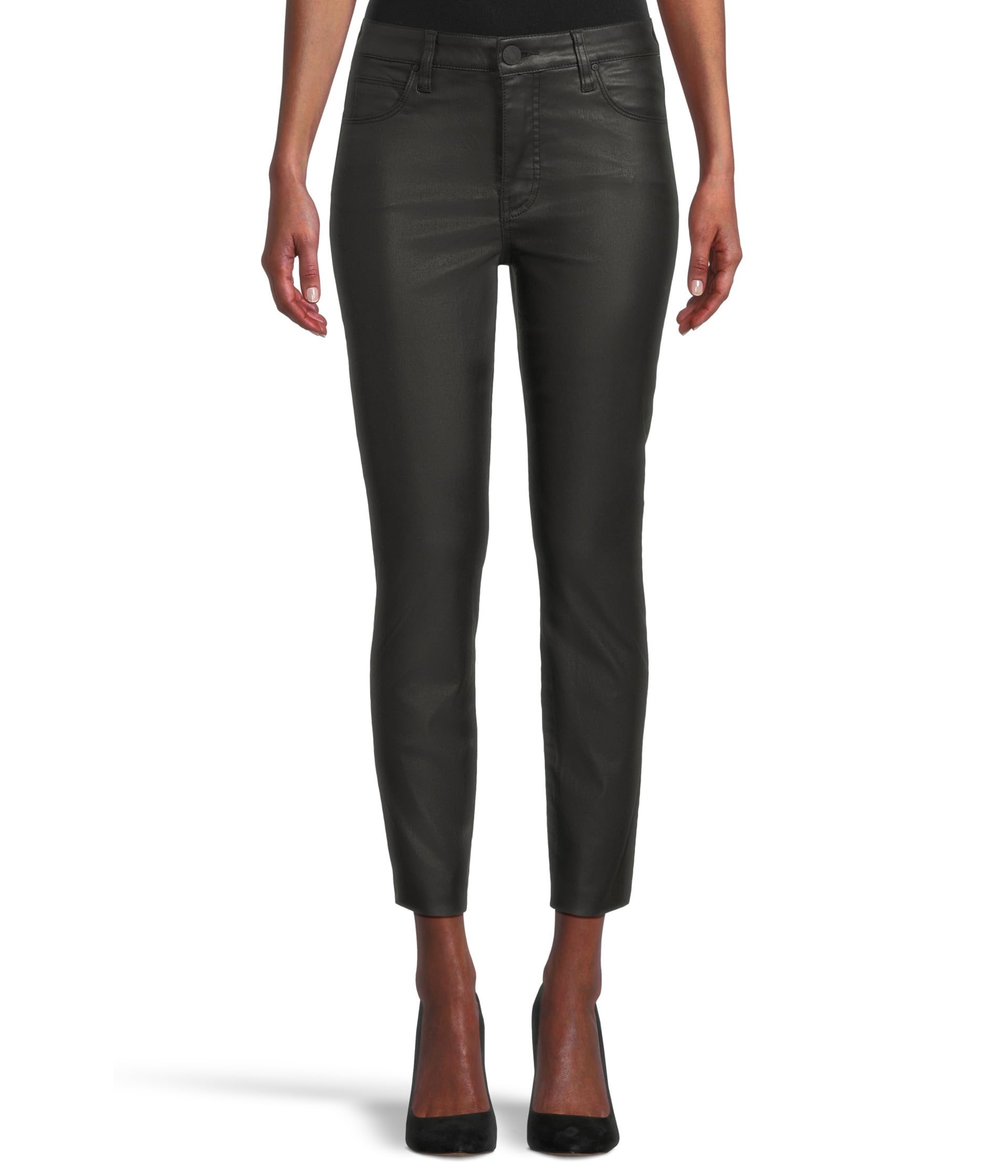 Charlize джинсы с высокой посадкой Fab Ab Cigarette Leg-raw Hem, черный цвет