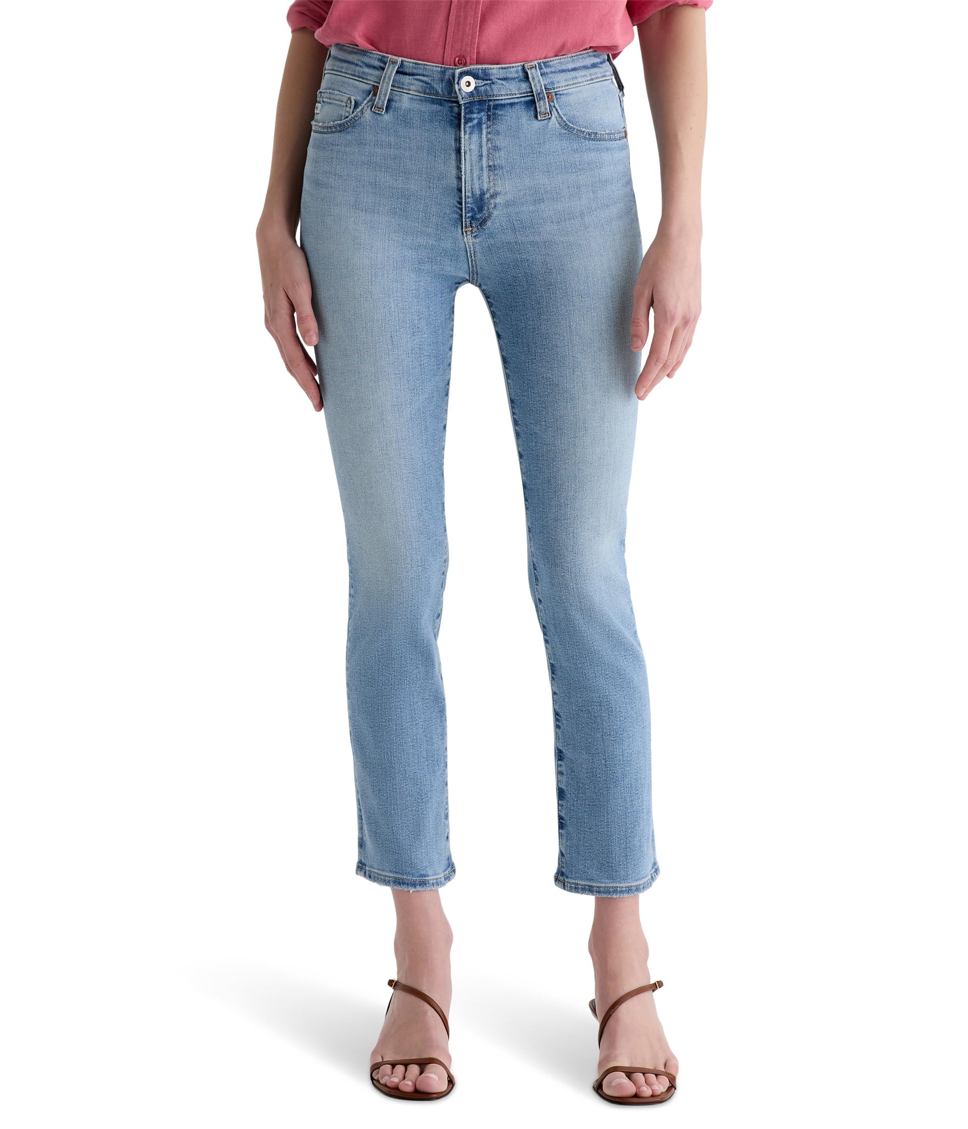 Джинсы Mari Mid-Rise Slim Straight Crop в цвете Marina Blue