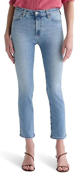 Джинсы Mari Mid-Rise Slim Straight Crop в цвете Marina Blue