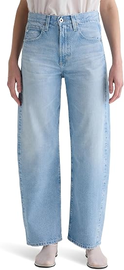 Джинсы AG Jeans Hattie High-Rise Barrel in Allusion Destructed