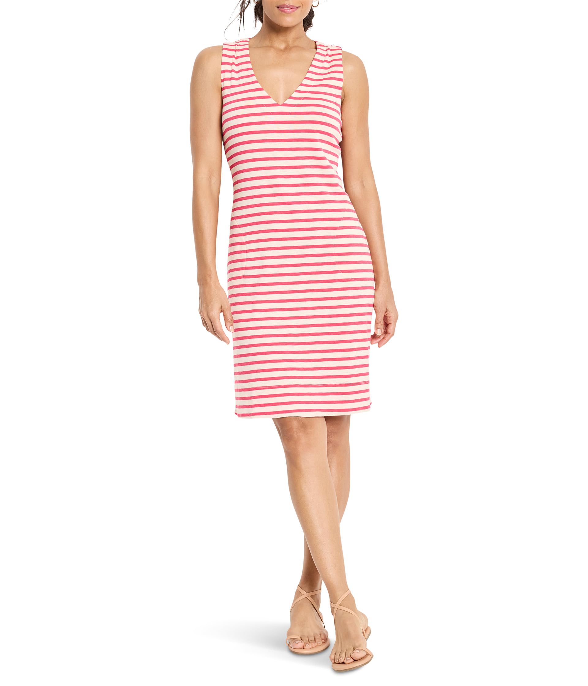 Striped Sleeveless V-Neck Dress