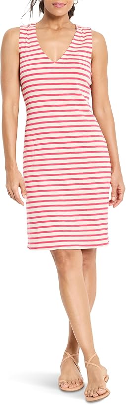 Striped Sleeveless V-Neck Dress