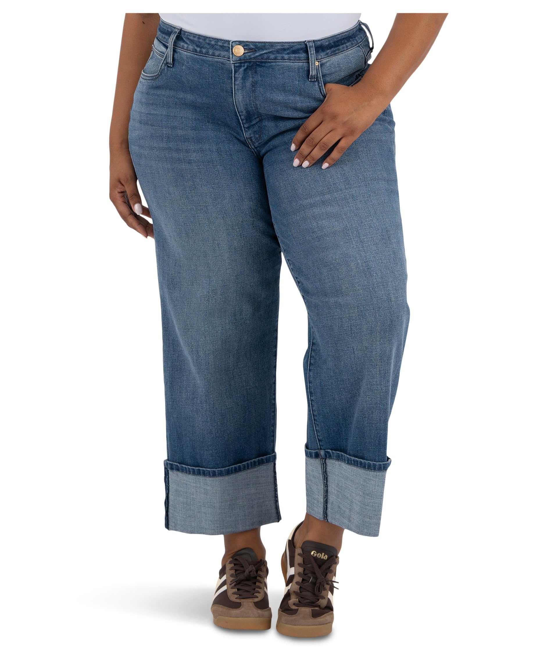 Plus Sienna High Rise Straight Leg-roll Up 5"