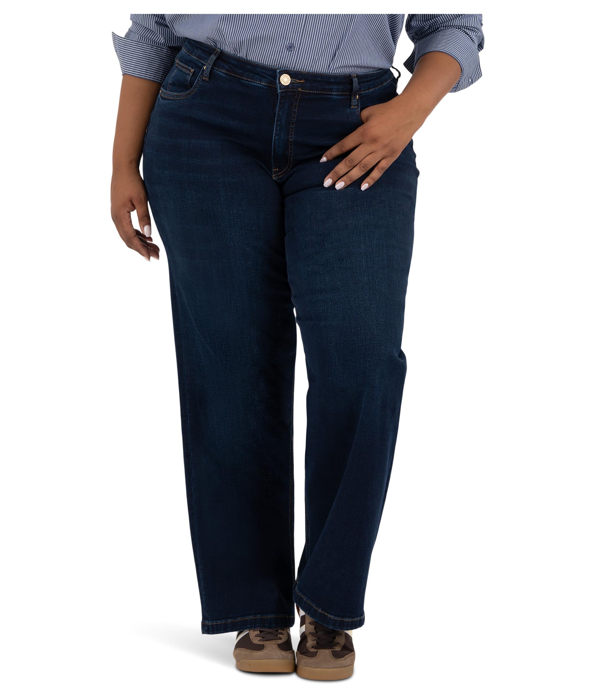 Plus Jean High Rise Wide Leg Clean Hem