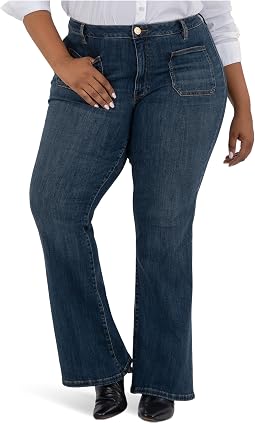 Plus Ana High Rise Flare With Patch Pockets Regular Hem