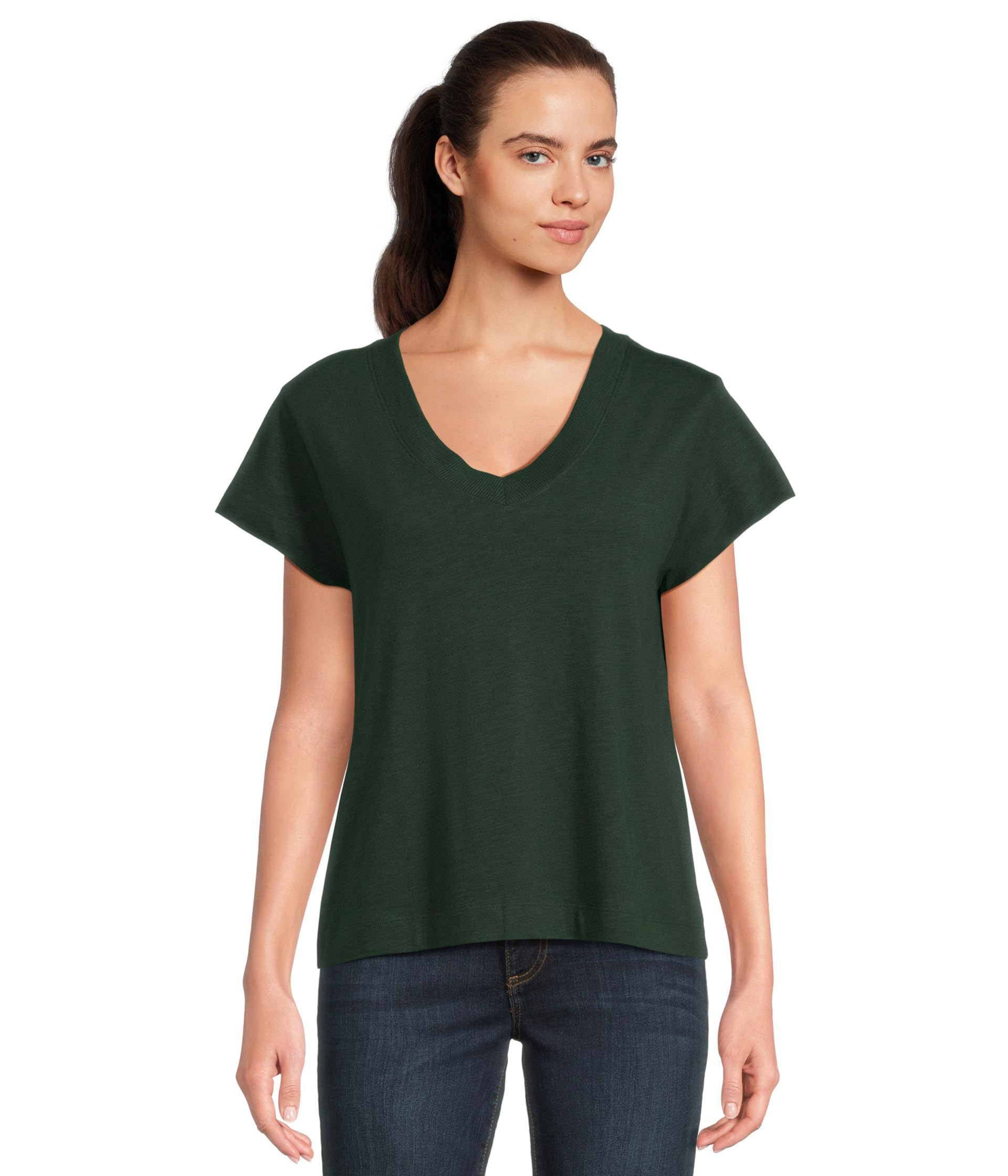 Relaxed Short Sleeve V-Neck Tee