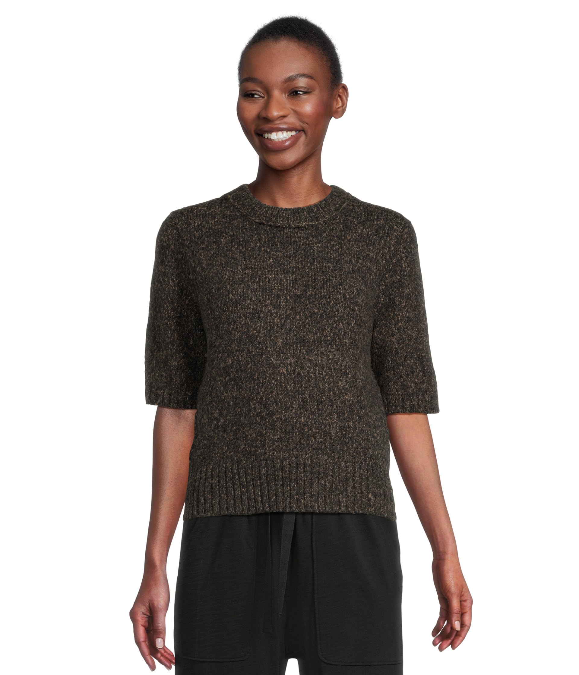 Short Sleeve Marled Pullover
