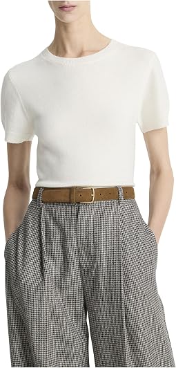 Wool & Cashmere Blend Short Sleeve Sweater