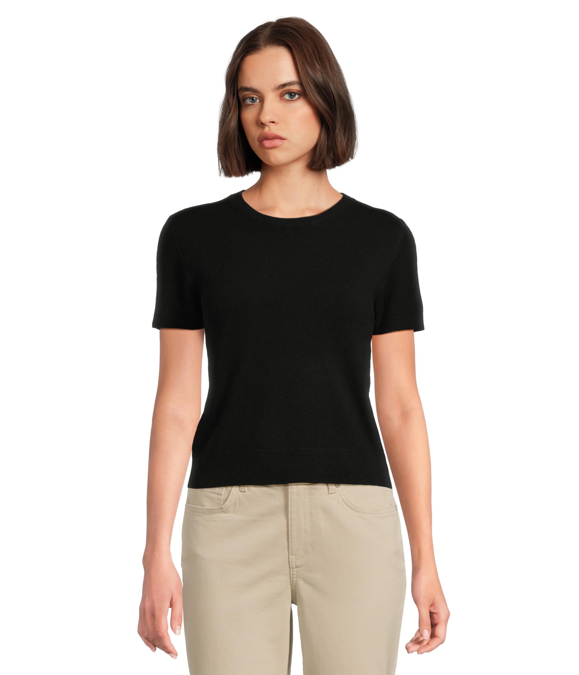 Wool & Cashmere Blend Short Sleeve Sweater