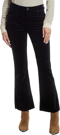 Джинсы KUT from the Kloth Kelsey Corduroy High-Rise Fab Ab Ankle Flare, черный