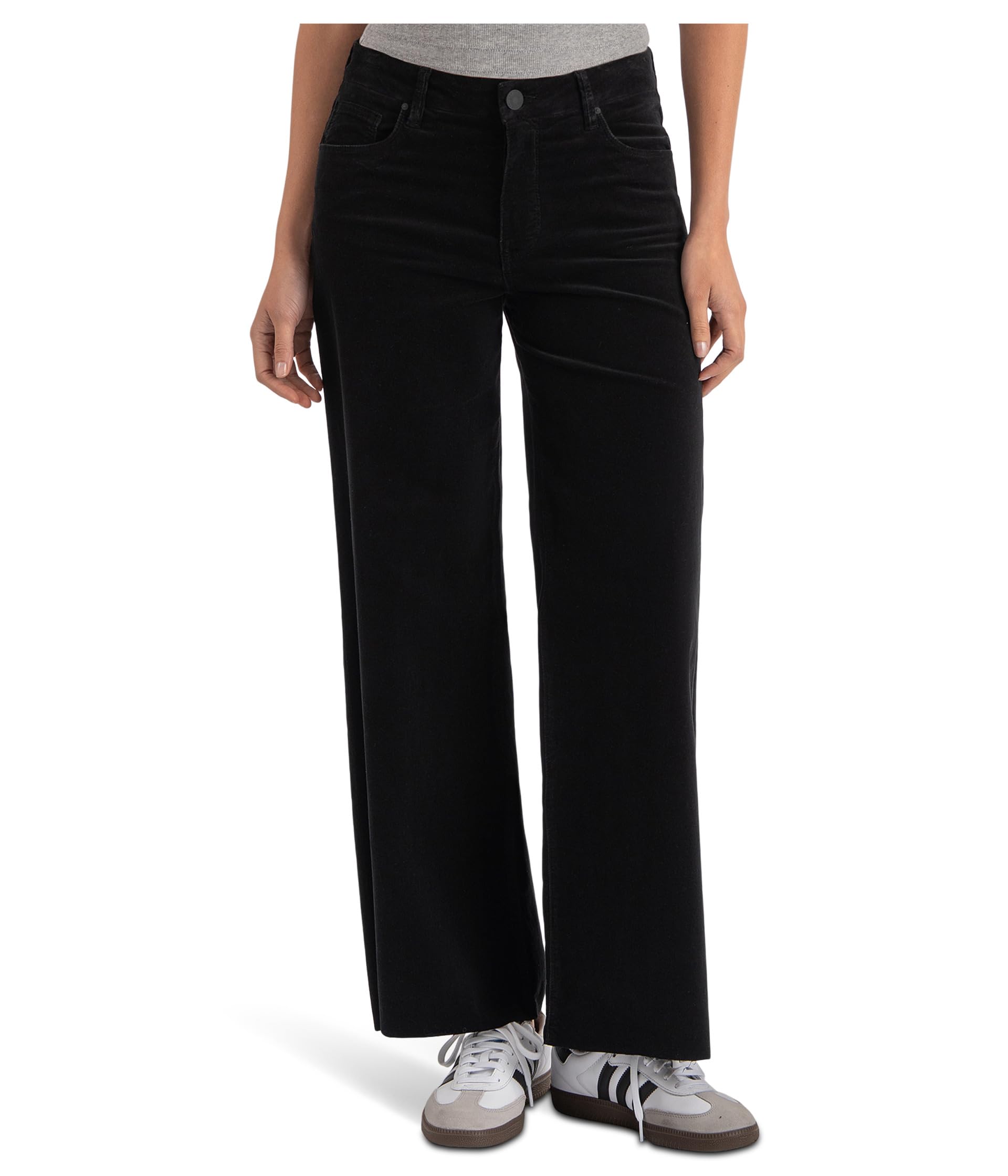 Джинсы KUT from the Kloth Meg High-Rise Fab Ab Wide Leg Raw Hem-Long Inseam Black