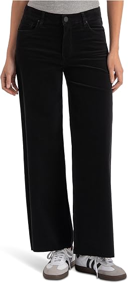 Джинсы KUT from the Kloth Meg High-Rise Fab Ab Wide Leg Raw Hem-Long Inseam Black