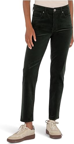 Rachael Corduroy High-Rise Fab Ab Mom Regular Hem-Long in Dark Forest