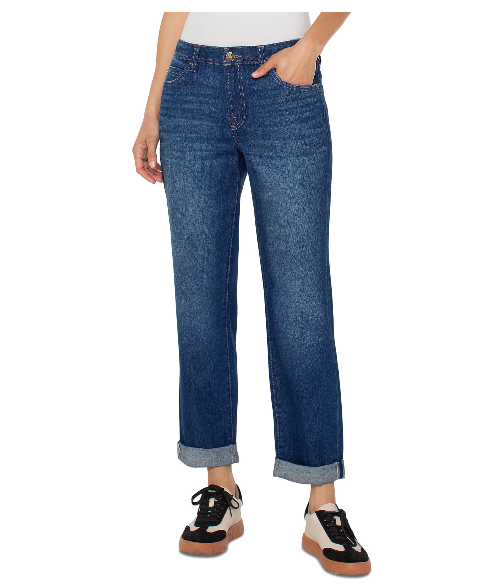 The Keeper Boyfriend Mid-Rise Rolled Jeans 29" Unrolled/ 26" Rolled Inseam