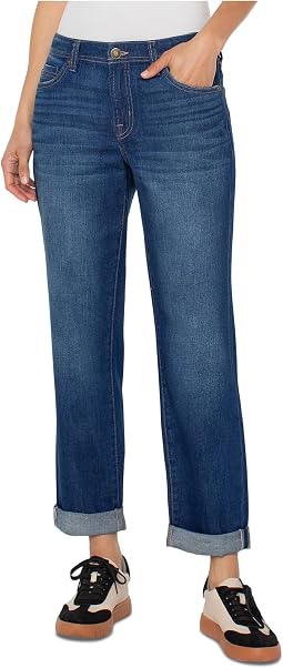 The Keeper Boyfriend Mid-Rise Rolled Jeans 29" Unrolled/ 26" Rolled Inseam