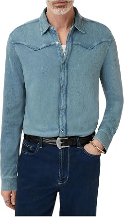 John Varvatos Мужская рубашка Miner Western K6943F25
