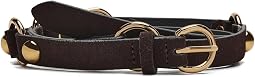 O-Ring Studded Suede Belt