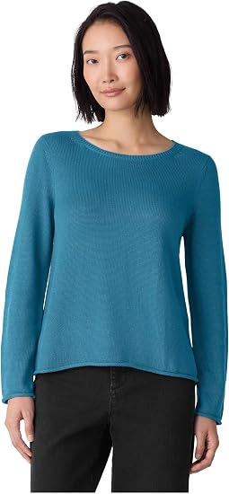 Eileen Fisher Peruvian Cotton Blend Bateau Neck свитер Женский