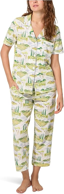 Short Sleeve Classic Stretch Jersey Cropped Pj Set