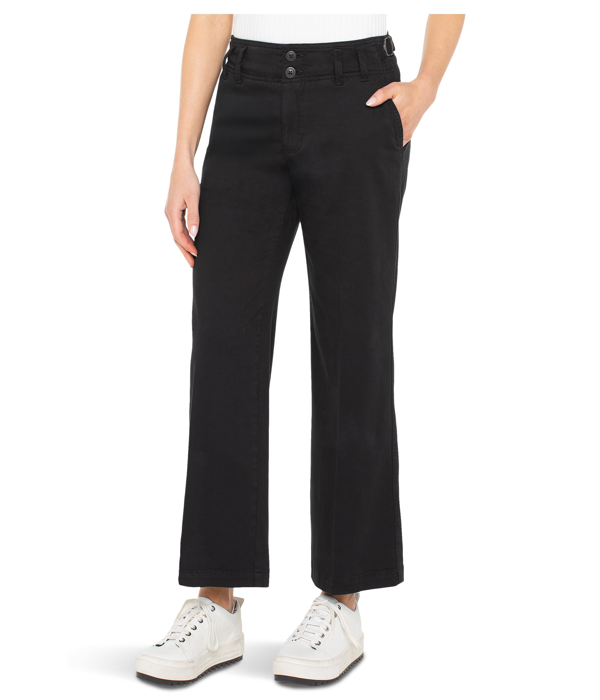 High-Rise Cinch Waist Wide Leg Pants
