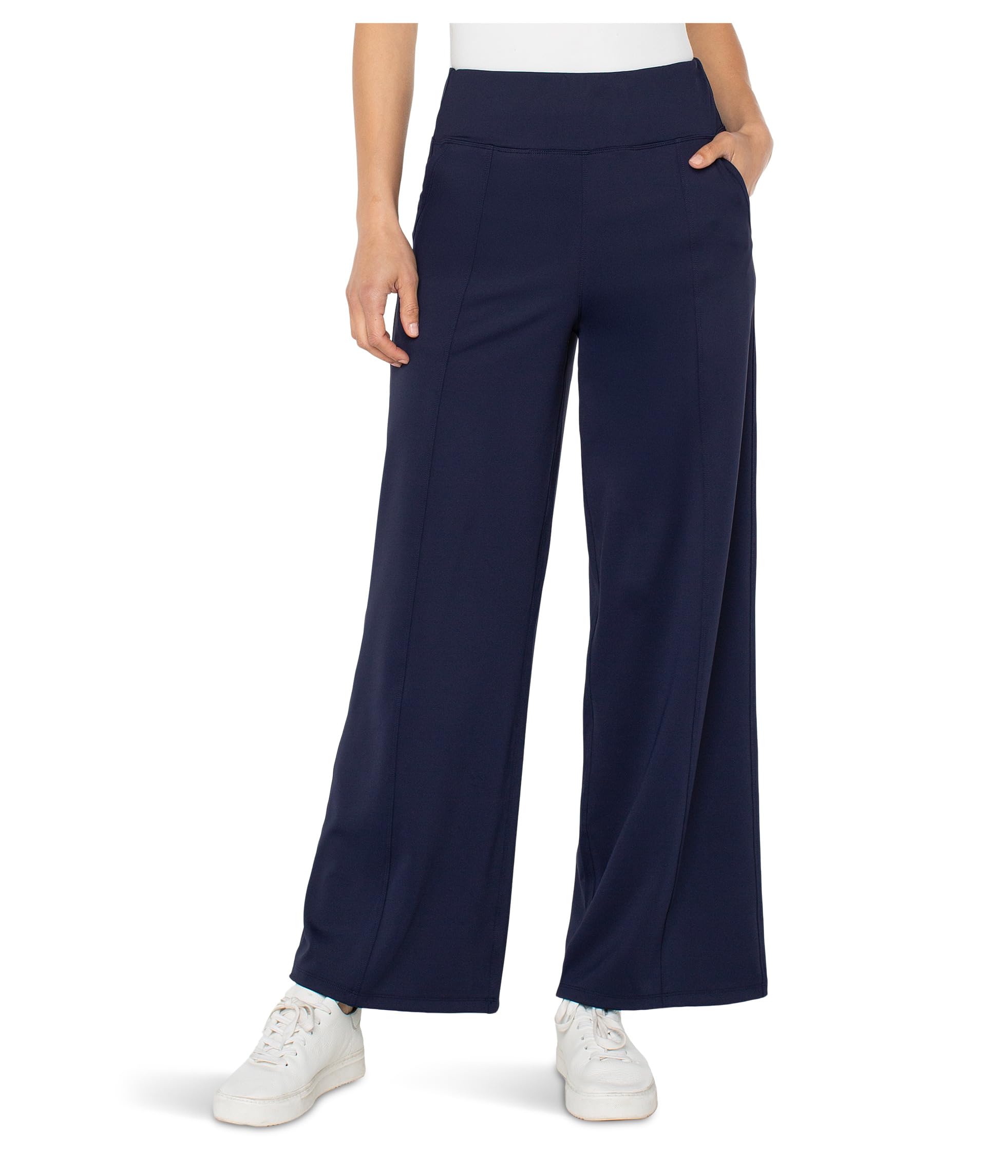 Mid-Rise Wide Leg Tech Pants