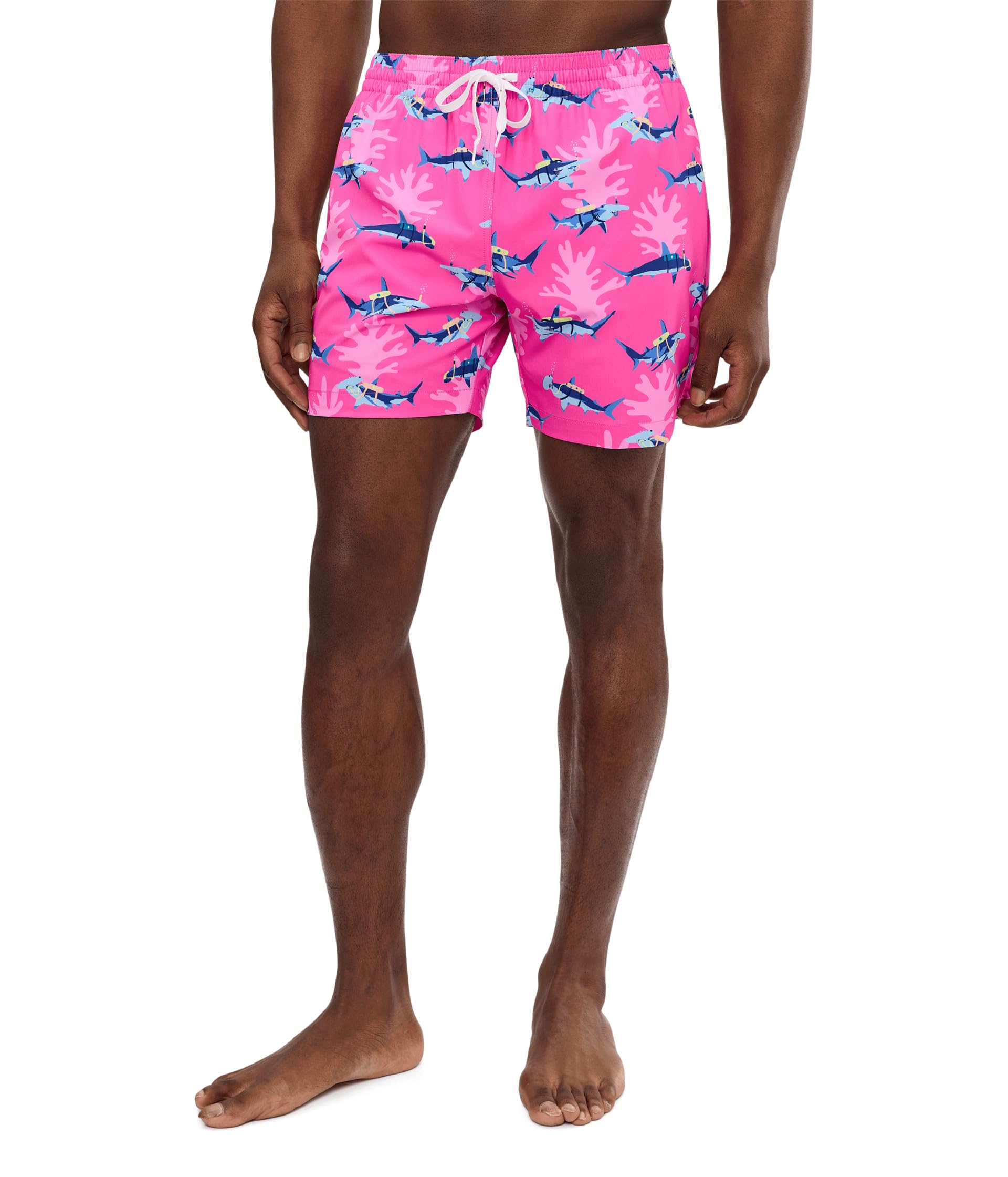 The Great Pink Sharks 5.5" (Classic Lined Swim Trunks)