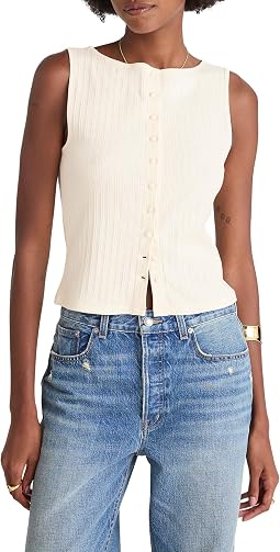 Ribbed Crewneck Shell Top