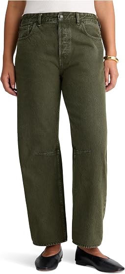Darted Barrel-Leg Jean in Mossy Umber