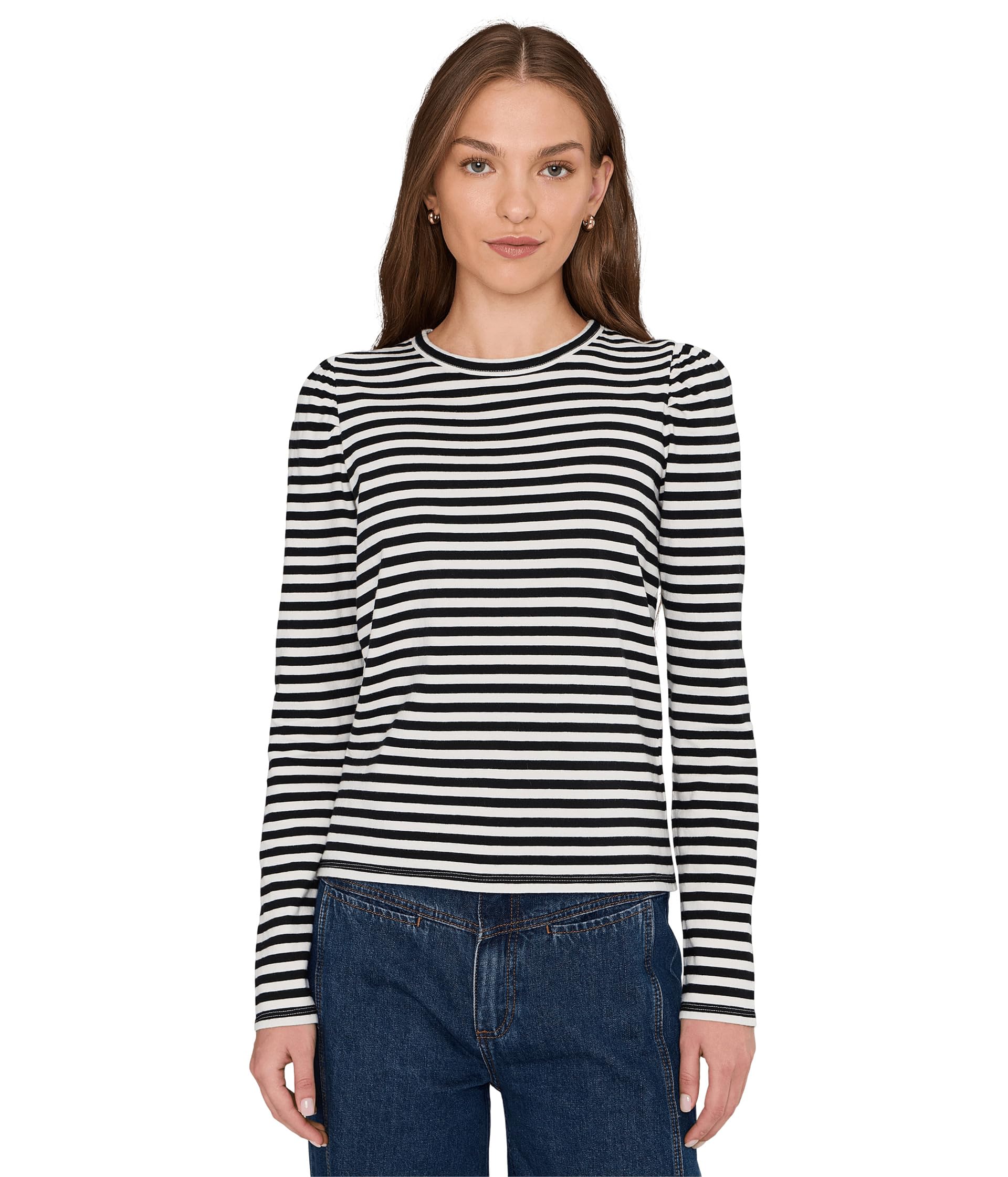 Женский топ Easy Puff Sleeve Long Sleeve Stripe Madewell