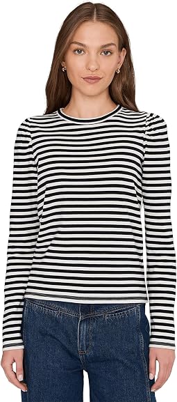 Женский топ Easy Puff Sleeve Long Sleeve Stripe Madewell