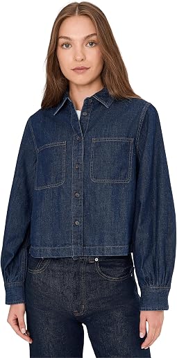 Женский топ Long Sleeve Sculptural Sleeve In Rinse Wash