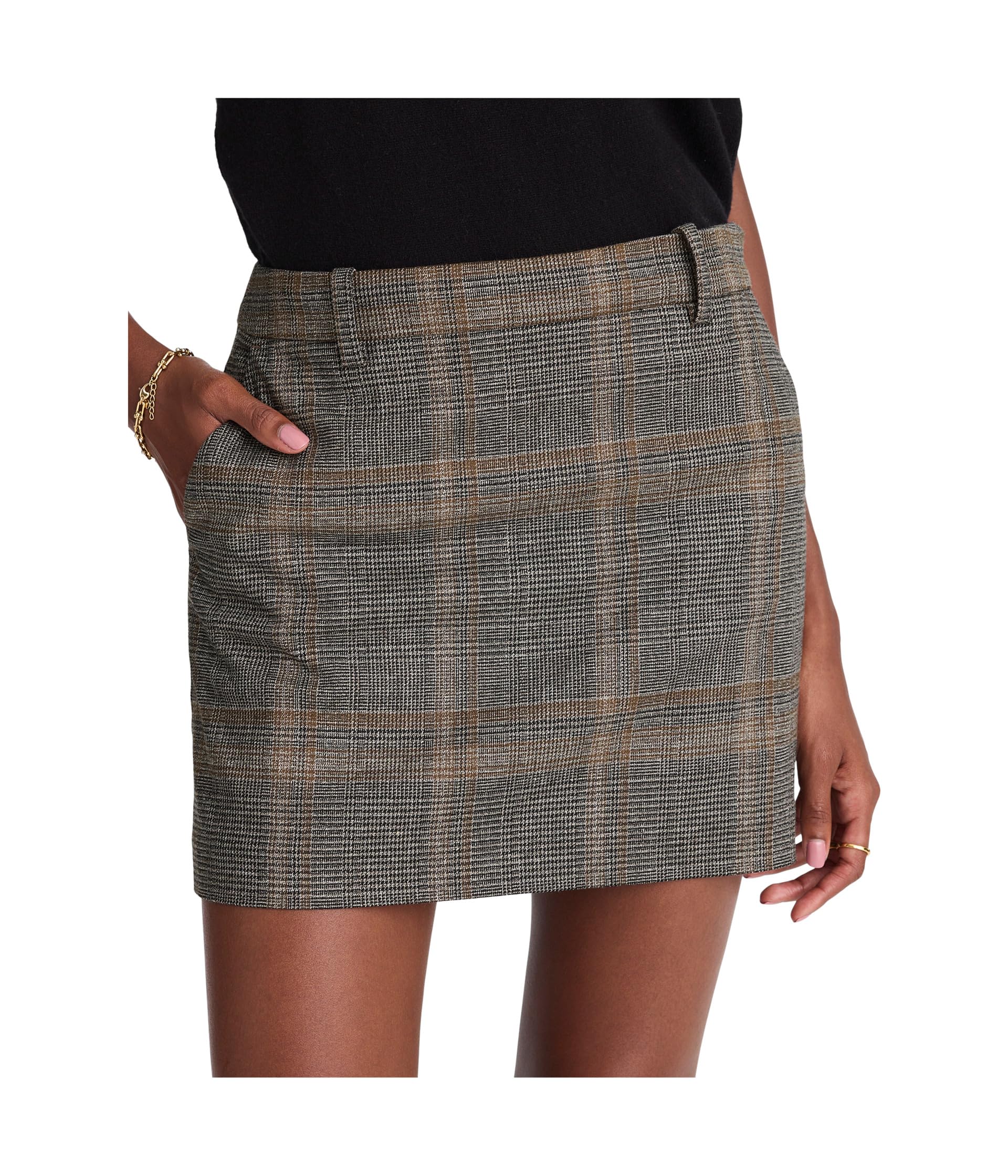 Trouser Mini Skirt - Plain Weave Plaid