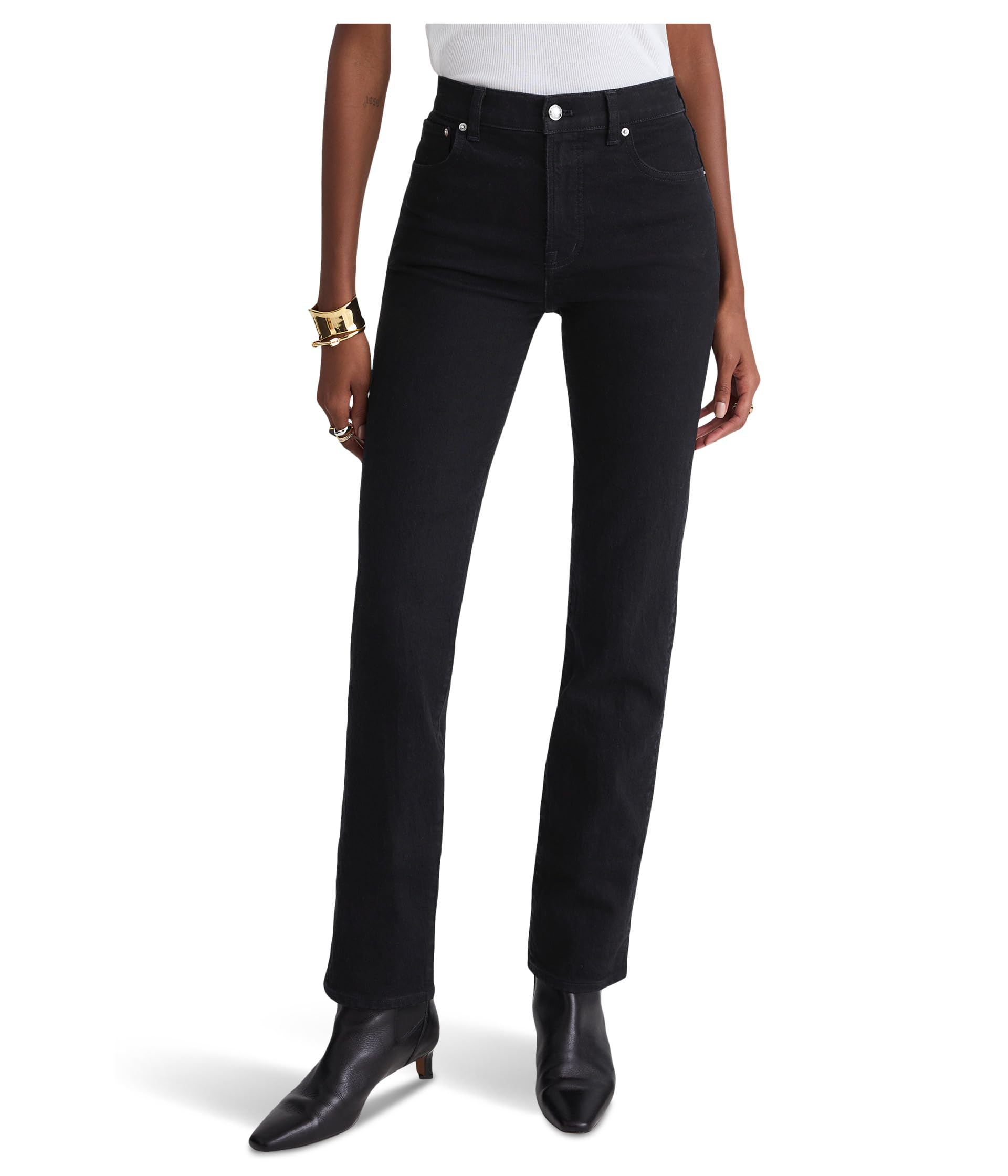 Джинсы Madewell Longline Straight Black Frost