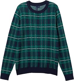 Plaid Crewneck Sweater (Toddler/Little Kids/Big Kids)
