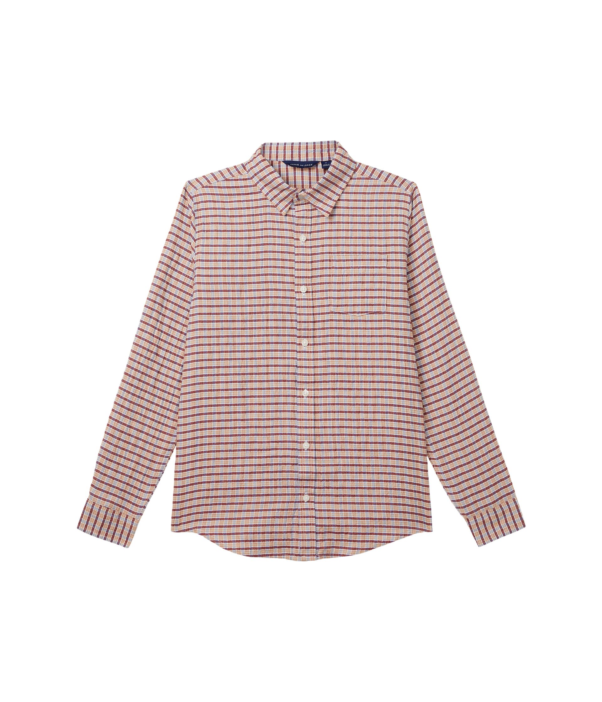 Janie and Jack Seersucker Plaid Woven топ (Детский)