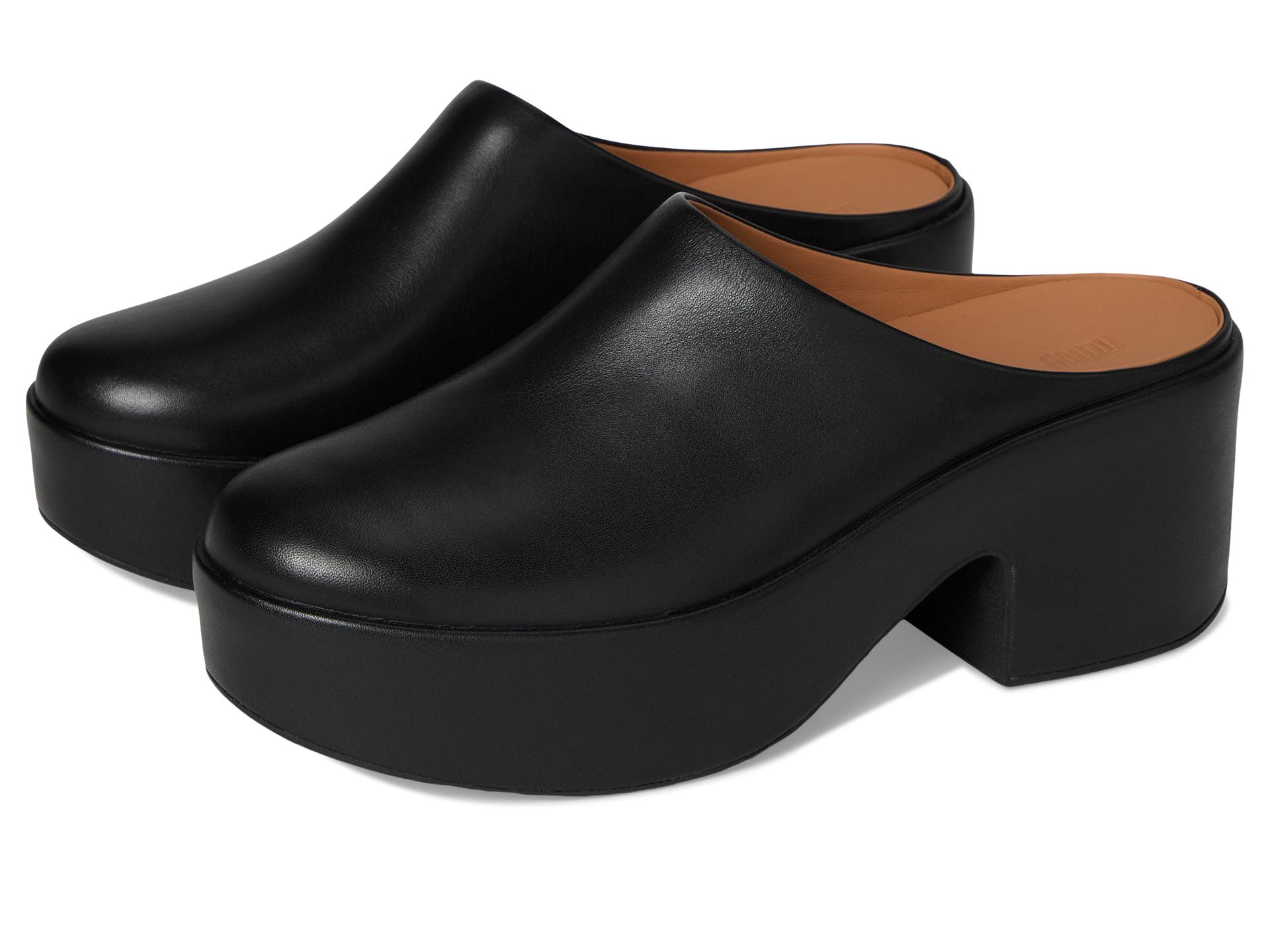 Platfforms Leather Heeled Mules