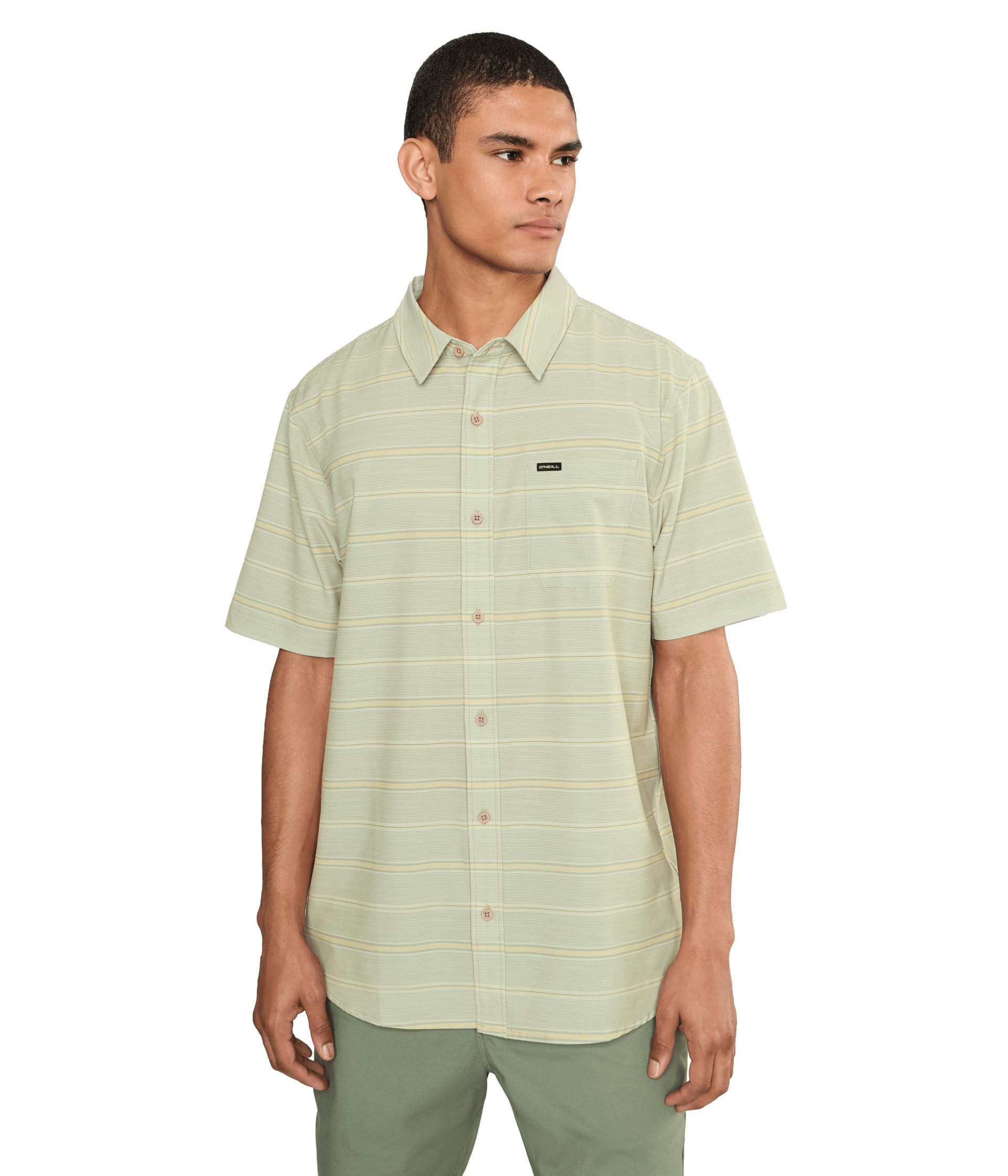 Мужская хлопковая рубашка UPF Slub Relaxed Short Sleeve Woven