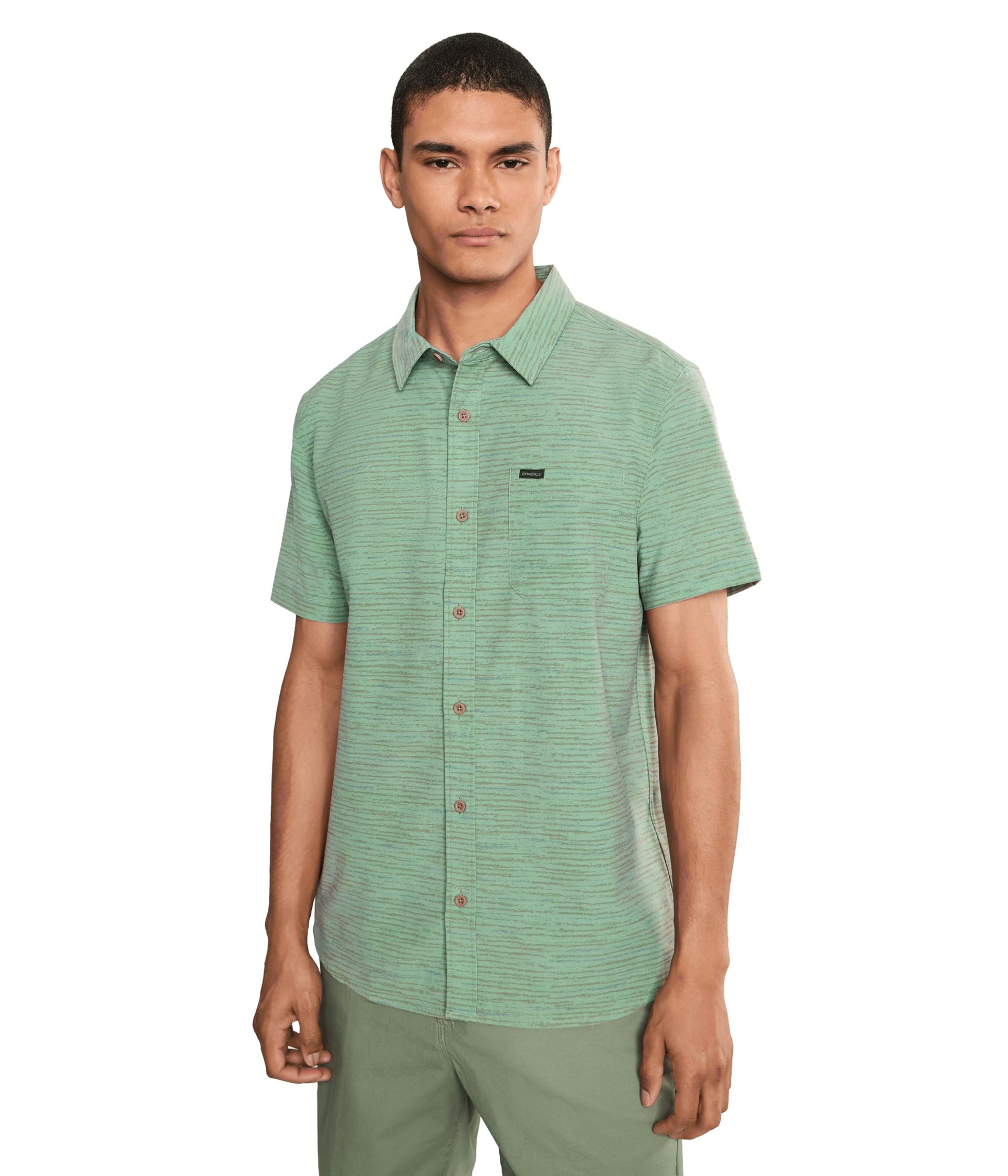 TRVLR UPF Traverse Stripe Standard Short Sleeve Woven Shirt