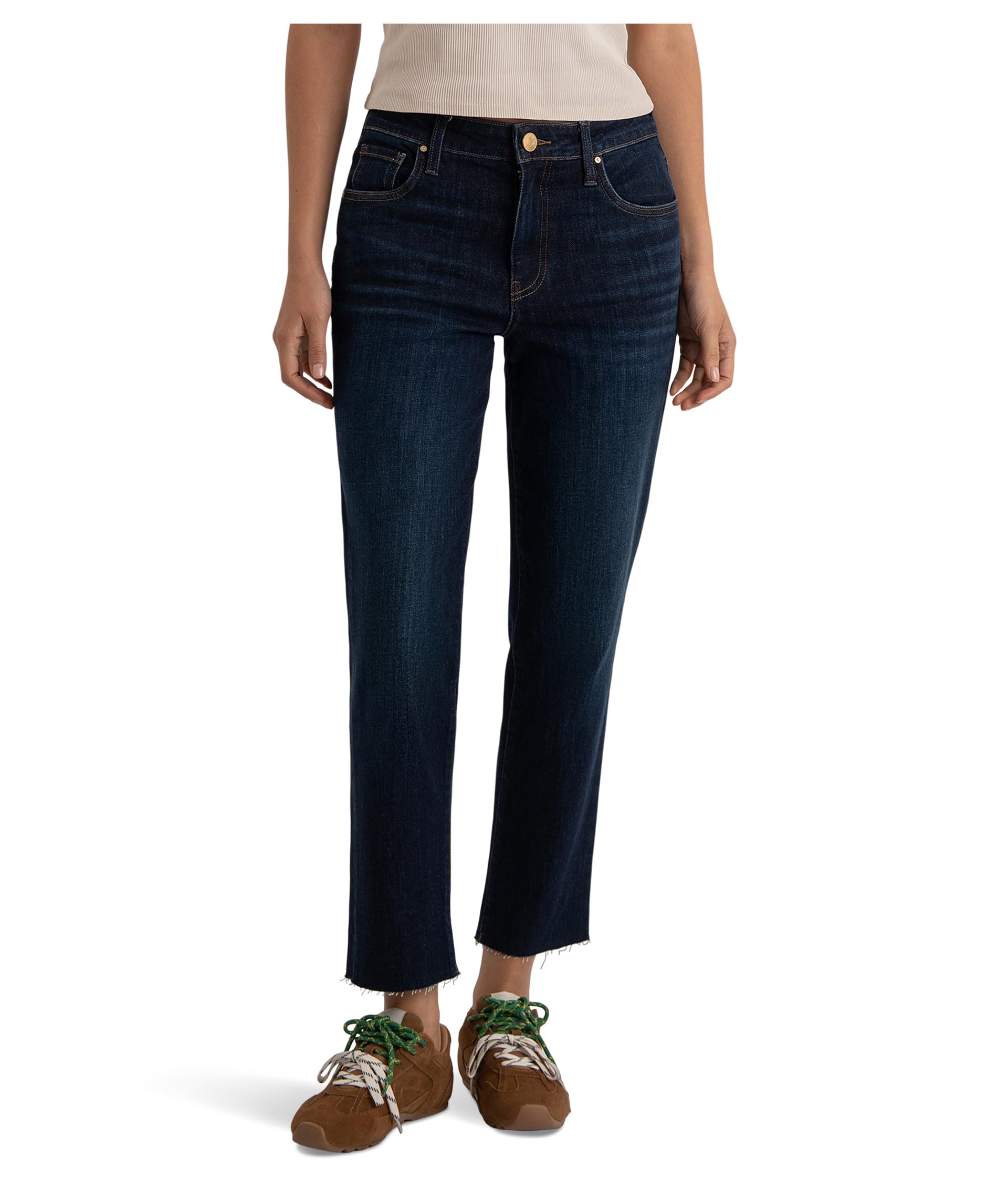Джинсы Reese High-rise Fab Ab Ankle Straight Raw Hem