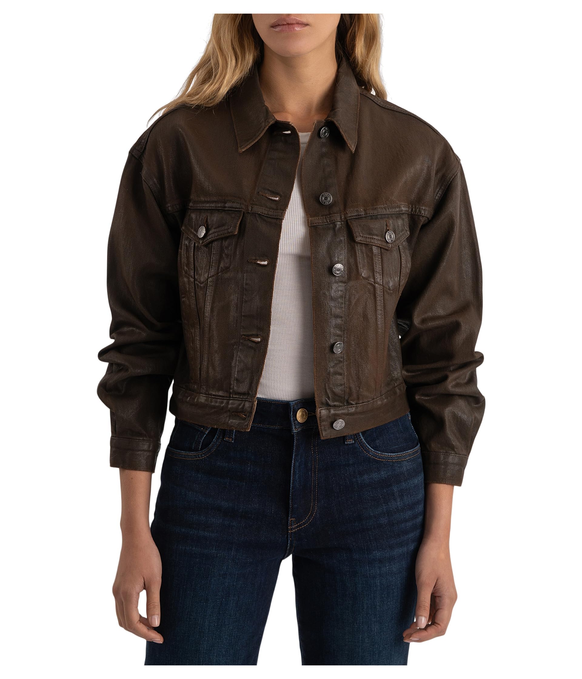 Emrie - Coated Long Sleeve Denim Jacket