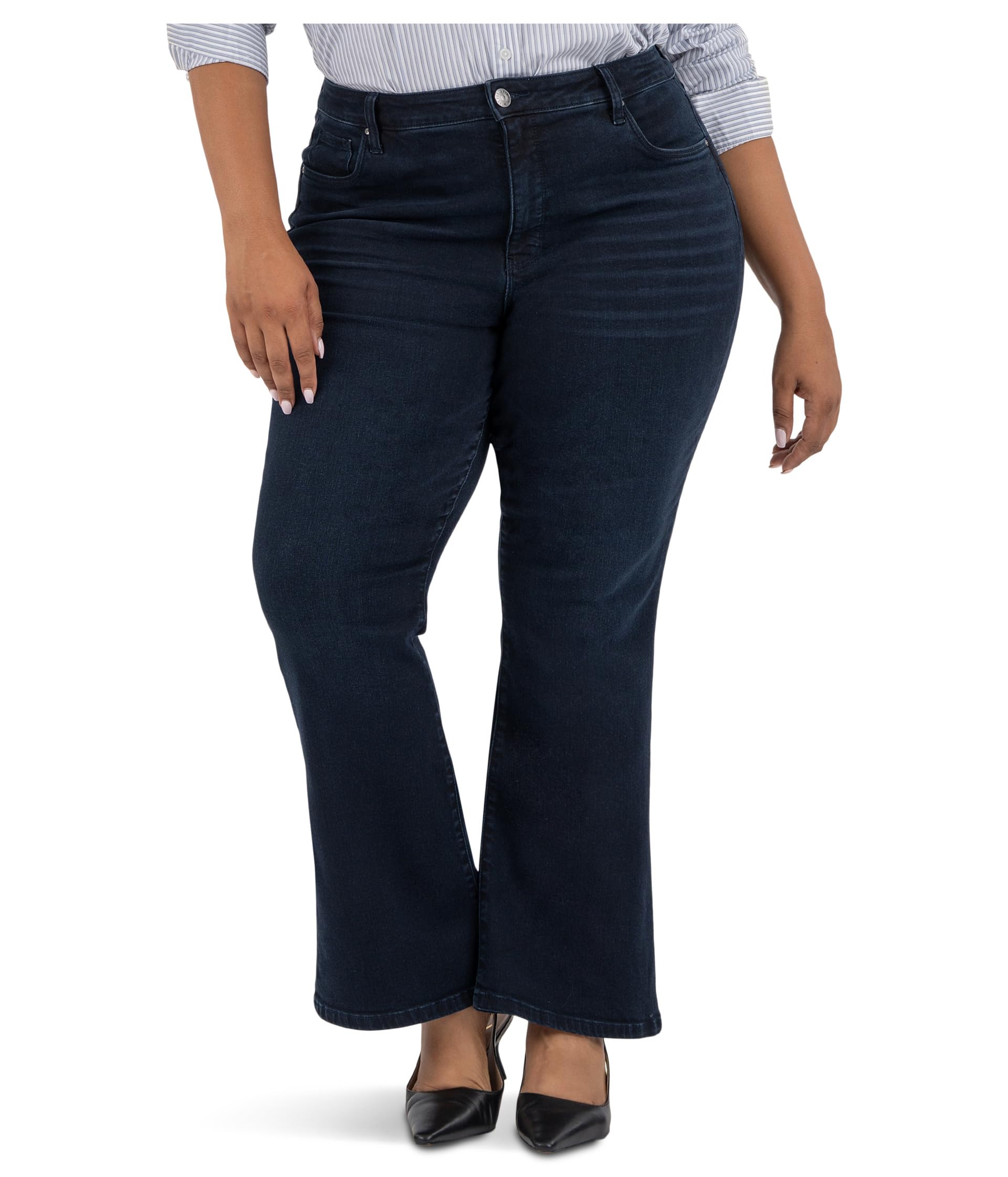 Plus Size Ana High-rise Fab Ab Flare-Baby Double Needle All Over
