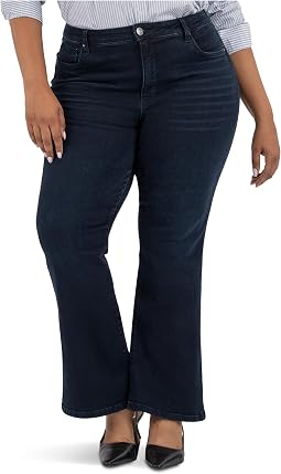 Plus Size Ana High-rise Fab Ab Flare-Baby Double Needle All Over