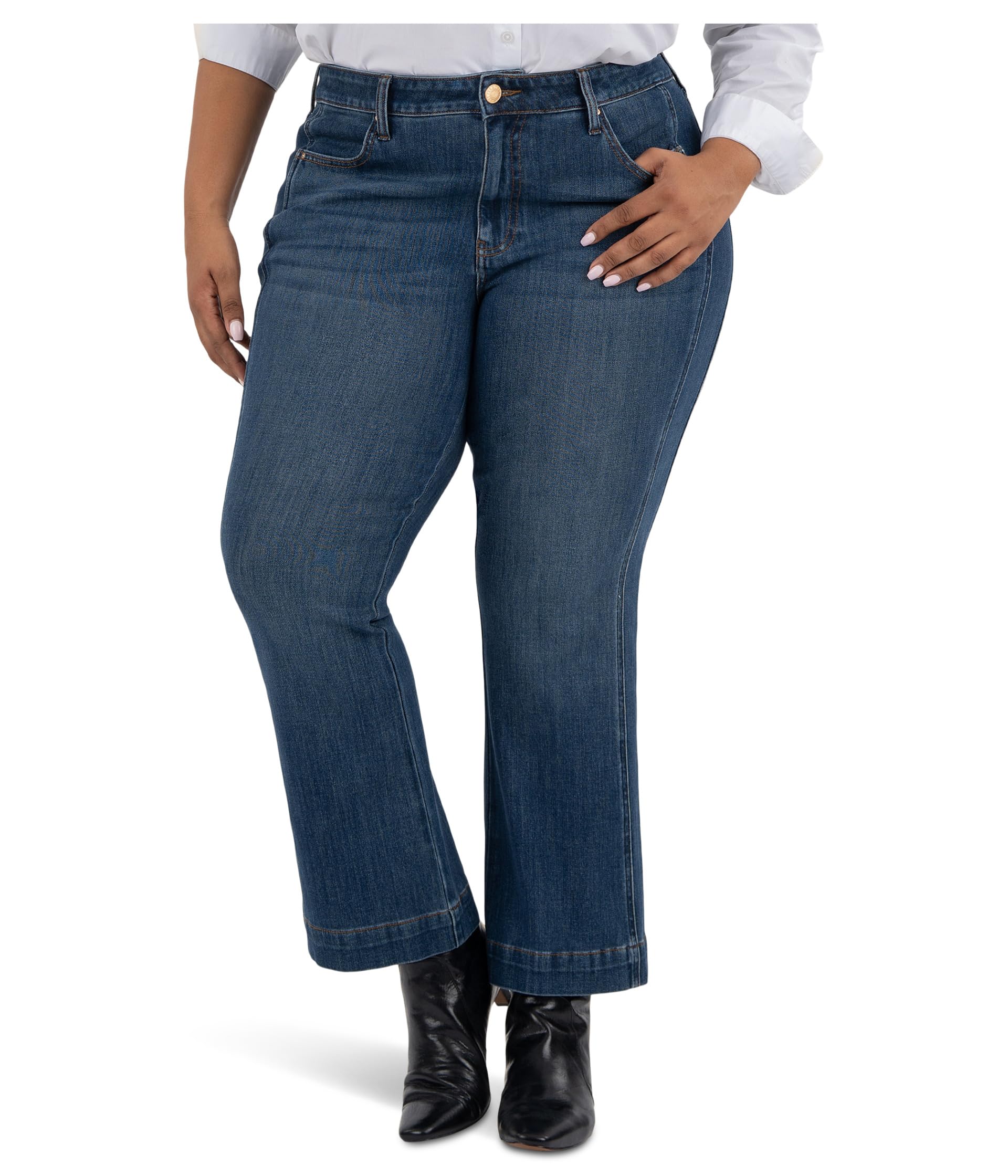 Plus Size Natalie High-rise Bootcut Side Inset-wide Hem