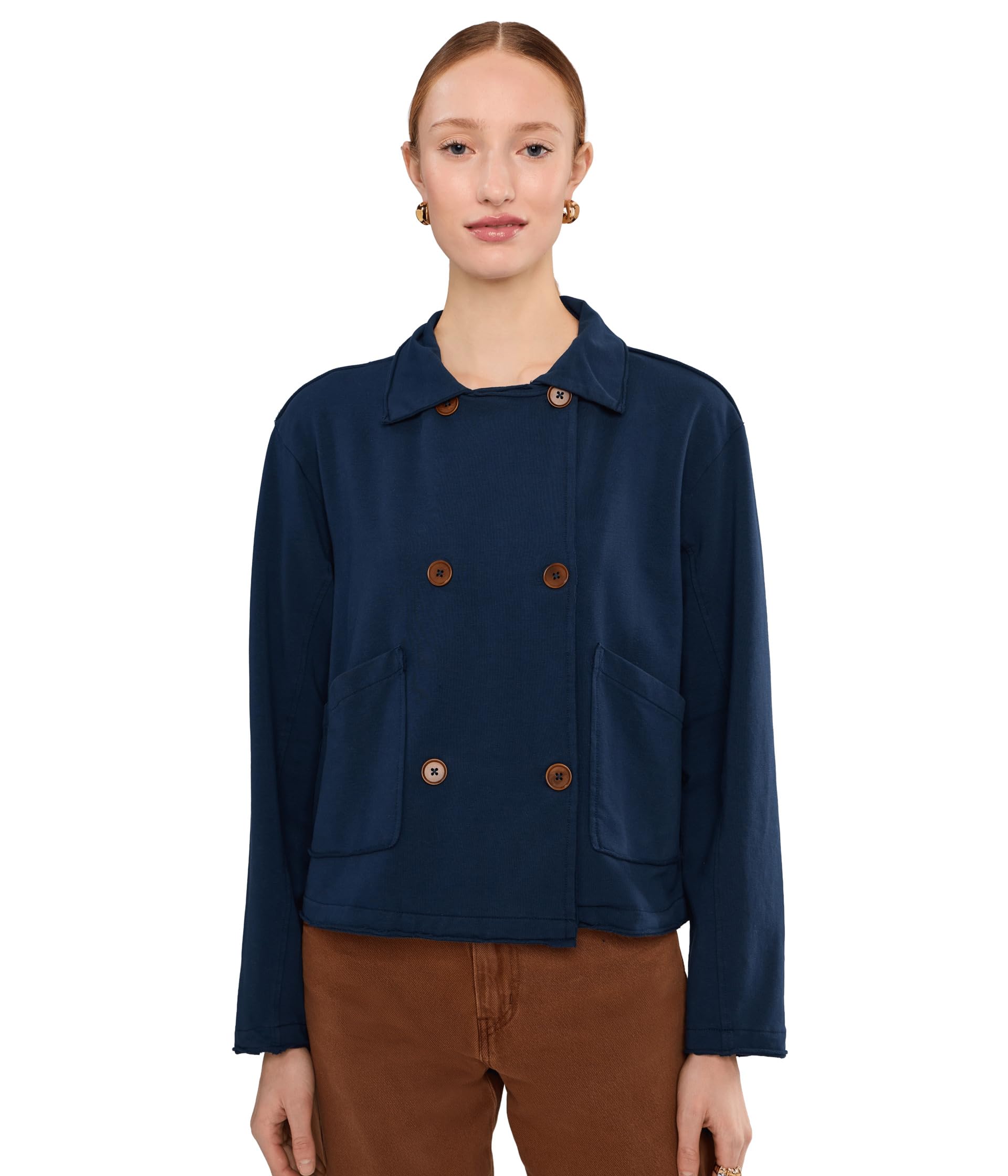 Long Sleeves Double Breasted Crop Jacket